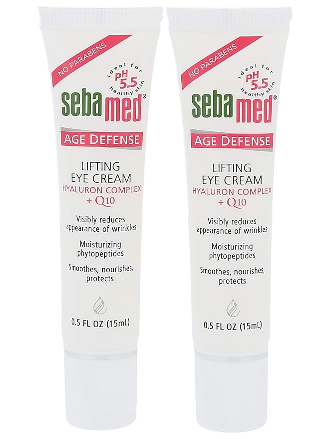 Sebamed Anti Aging Afe defense Q10 Lifting Eye Cream Hyaluron Complex - Visibly Reduces the Apperance of Wrinkles (15mL) Pack of 2