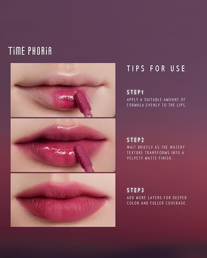 ALTERA BLURRING LIP TINT - Shine Lip Gloss to Soft Blurry Lip Matte Finish, Long-Lasting Lip Stain, Smooth and Blur lip lines, Watery-Velvet Feel, Hydrating & Non-Sticky (008 IGNITE)