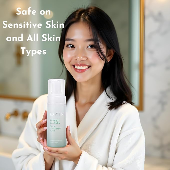 LAVIEN Perfect Balance Daily Cleansing Foam - Mild Bubble Foam Cleanser, Skincare Routine - Gentle On All Skin Types - 5.97 Fl Oz (150ml) Bottle