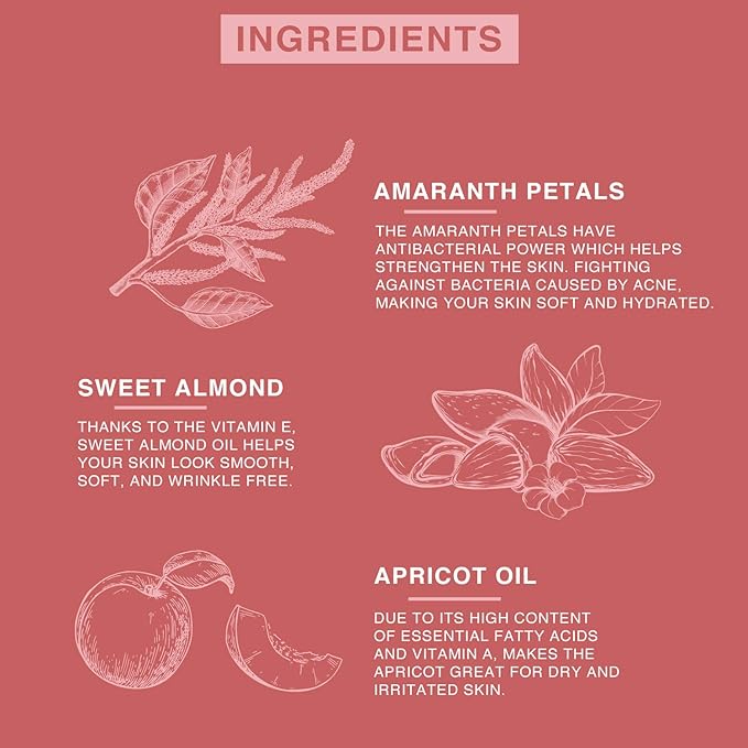 BEAUTE DE PROVENCE - Amaranth Refreshing Lightly Scented Floral Roll-On Perfume Body Oill - Body Oils for Women Perfume - Enriched w/Apricot Oil, Sweet Almond Oil, Fractionated Coconut Oil - 1 OZ