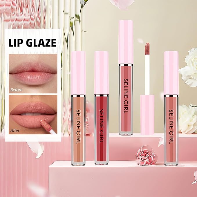 Matte Lip Gloss, Lip Gloss Silky Smooth Finish, Lipgloss Makeup Colorful and Creamy Texture, Lipstick for Every Occasion, Lip Oil Moisturizing and Hydrated #10