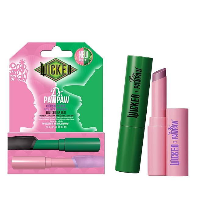 Dr. PawPaw Wicked Lip Balm Duo - Glistening, Bewitching - Natural Balm with Aloe Vera - Gluten Free Lip Moisturizer to Soften and Hydrate - 2 pc