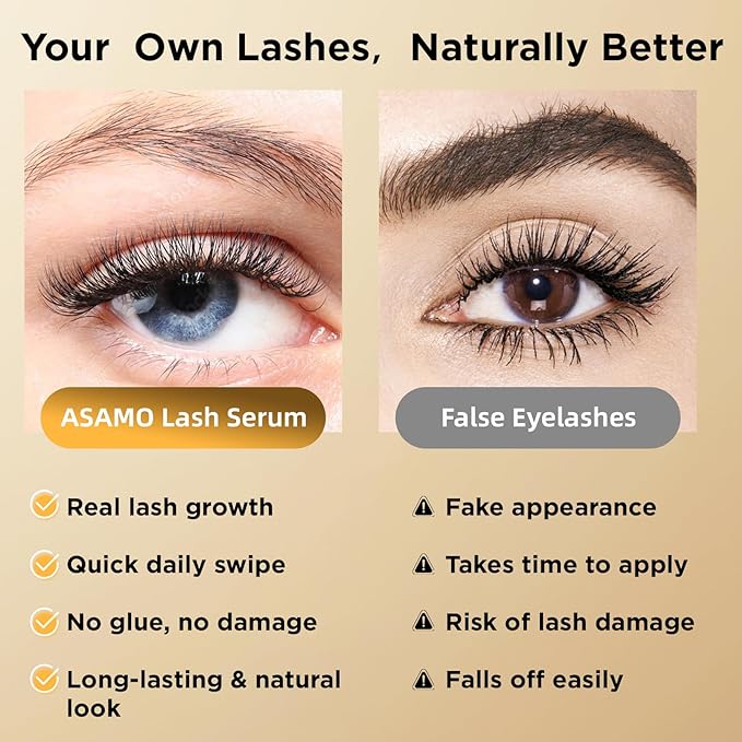 Eyelash & Eyebrow Growth Serum – 15 Plant Extracts for Longer, Denser & Fuller Lashes & Brows, Boosts Natural Hair Development,eyelash serum,Hypoallergenic Oil-Free,lash growth serum (Golden Yellow)