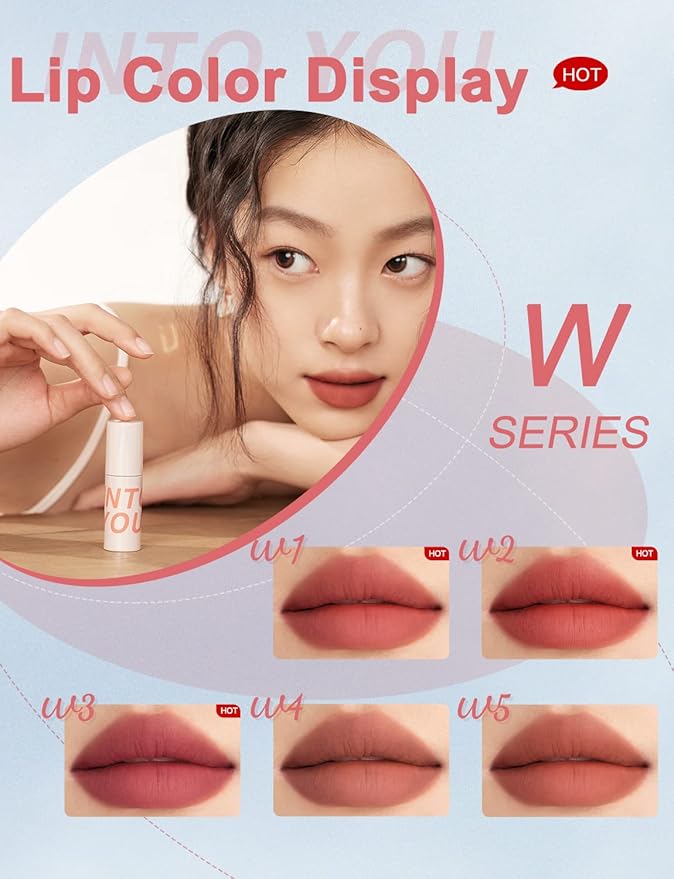INTO YOU Matte Lipstick, Super Stay Lip Stain, Dual-Use For Lips And Cheek, Red Lipstick (W5)