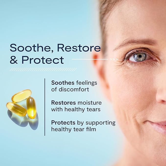 De3 Dry Eye Ultra Pure rTG Omega 3 – Support for Dry Eyes - 2400mg EPA & DHA – New & Improved-Burpless-3 per Day Serving, 3-Month Supply