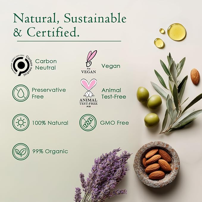 Ancient Greek Remedy Body Oil - Organic After Shower Face Oil & Body Moisturizer for Dry Skin - Almond, Jojoba, Olive, Lavender, Vitamin E Oils - Natural Clean Facial Skincare for Women & Men 4 oz