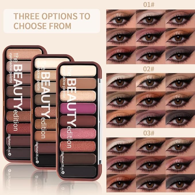 Rose Mauve Brown Eyeshadow Palette – 9 Matte & Shimmer Shades in Orchid Mauve, Berry Brown, Rose Pink & Copper – High Pigment, Blendable, Long-Lasting Natural to Glam Smokey Eye Looks