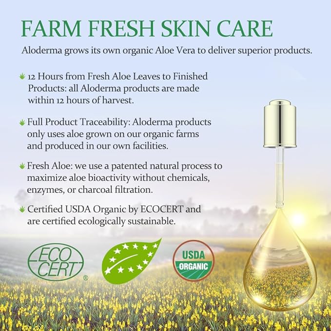 Aloderma Firming Face Serum with 63% Organic Aloe Vera - Age-Defying Face Plumping Serum for Radiant Skin - Tighten Skin, Reduce the Appearance of Fine Lines & Wrinkles with Hyaluronic Acid, 1.7 Oz