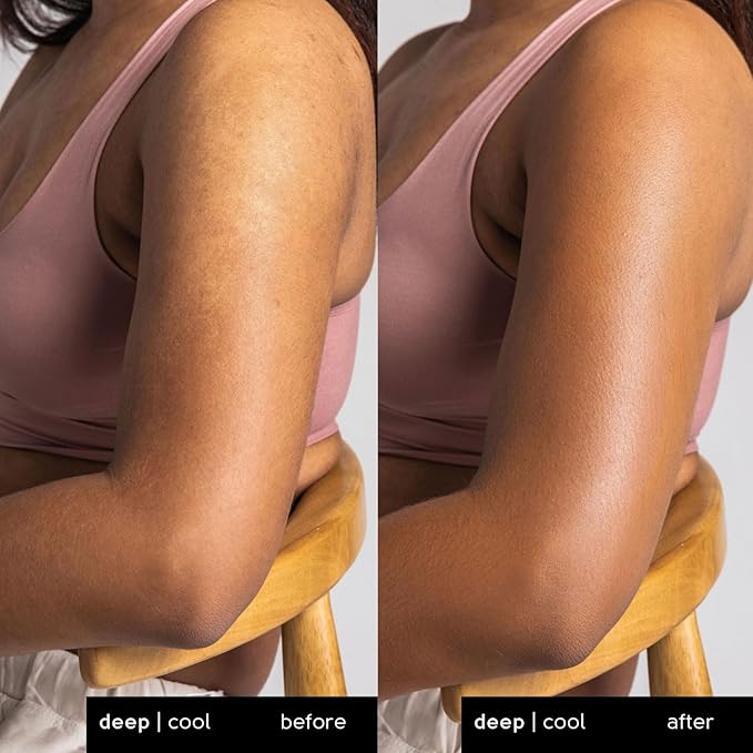 Tinge Tint Body Makeup, Water and Transfer Resistant Up to 48 Hours, Buildable Medium Coverage Body Foundation or Bronzer with Amino Acids, Tattoo Cover Up Makeup, 3.38 FL Oz - Deep Cool