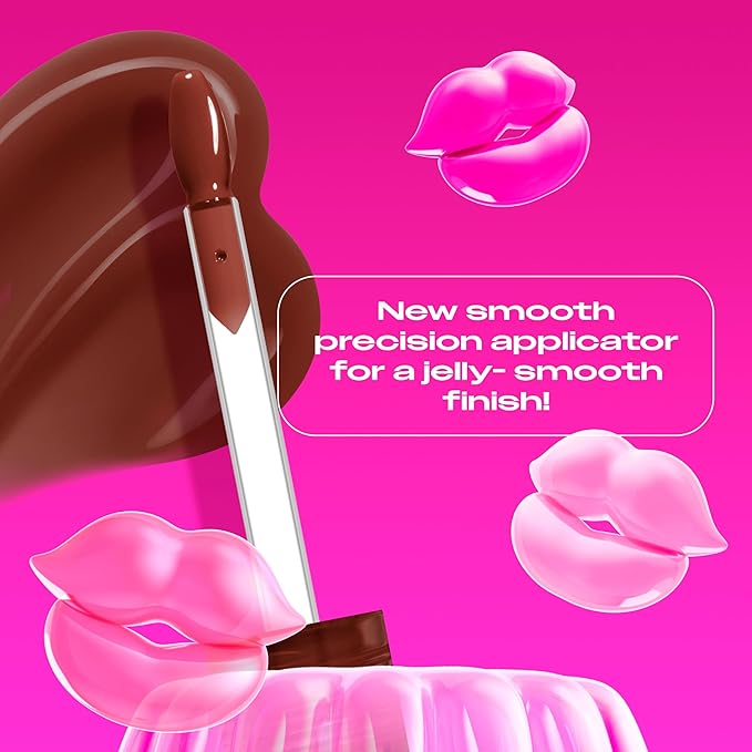 NYX PROFESSIONAL MAKEUP Jelly Job Lip Gloss, Lip Tint Gloss with Full-Bodied, Smoothing, and Hyper-Glossy Shine - Jellybean (Chocolate Brown)