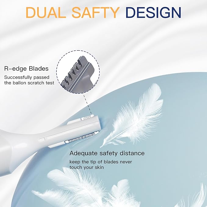 HEBECA Nose Hair Trimmer for Women Men - Electric Ear and Nose Hair Trimmer - 2 in 1 Facial Hair Remover Portable for Painless Face Eyebrow Trimmering Waterproof (Pearl White 2in1)