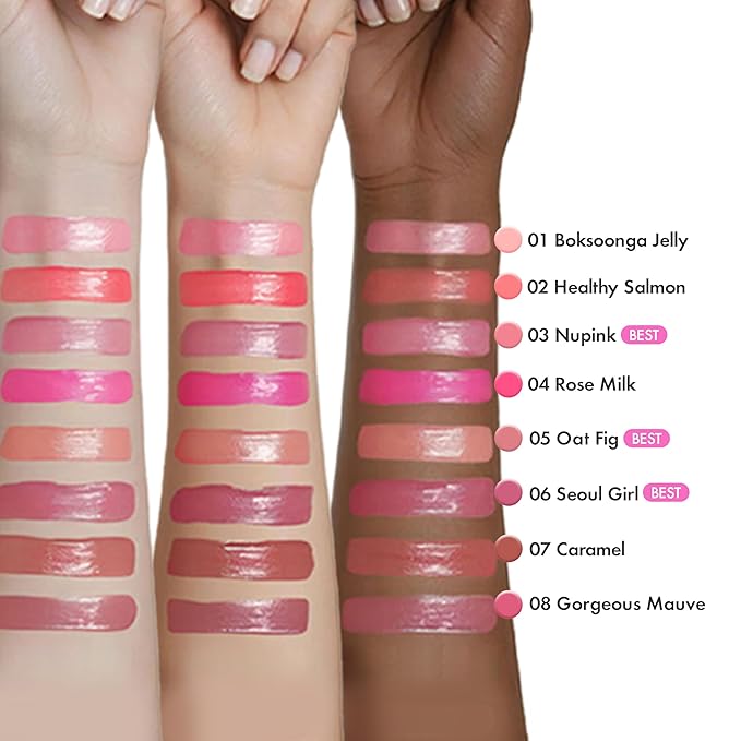 Amuse Seoul Jel-Fit Tint (04 Rose Milk) | Korean Jelly Lip Tint, Long-Lasting Lip Stain, Hydrating & Glossy, Hyaluronic Acid for Smooth Moisturized Lips, High Pigmentation, Vegan