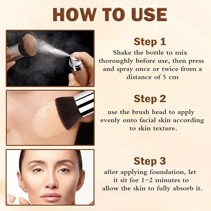 Air Brush Makeup Foundation,Magic Minerals Airbrush Foundation Makeup,Silk Flawless,Buildable Coverage,Moisturizing Formula for Smooth Radiant Skin (01 Natural/Warm Porcelain)