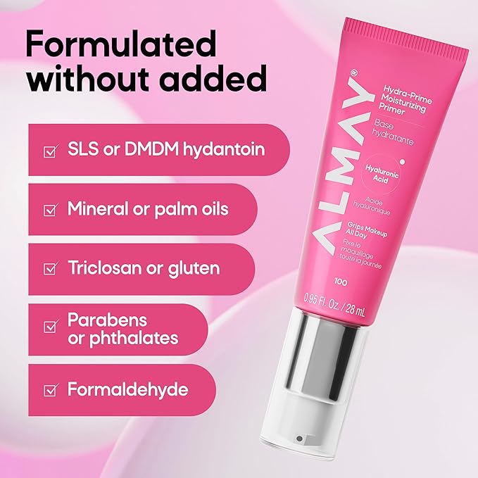 Almay Hydra-Prime™ Moisturizing Primer, Hydrating, Long-Lasting Makeup, Cruelty-Free, Skin-Smoothing, 100, 0.95 fl oz