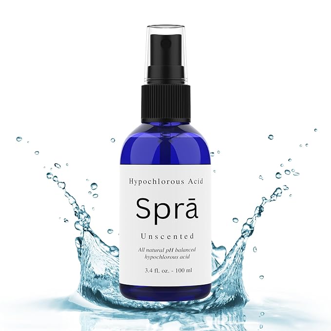 Spra Gentle Hypochlorous Acid Spray | Facial Mist for Acne, Redness Reduction, & Sensitive Skin | Multi-Use for Tattoo Aftercare, Piercings & Skin Relief | TSA Travel Size, Made in USA, 3.4 oz