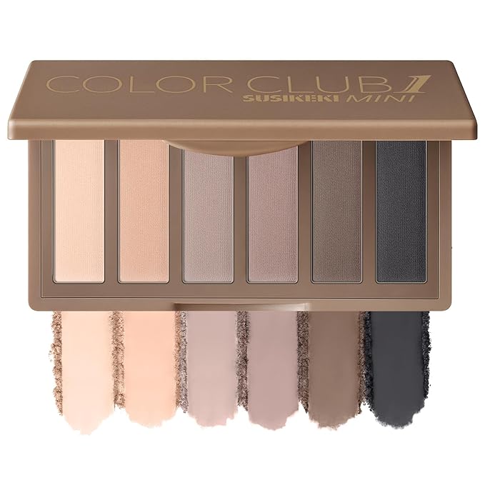 6 Colors Mini Eyeshadow Makeup Palette Neutral Nude Smoky Eye Shadow Taupe & Brown Matte Make Up Pallet with Mirror Highly Pigmented Long Lasting Waterproof Travel Size Gift Kit 01