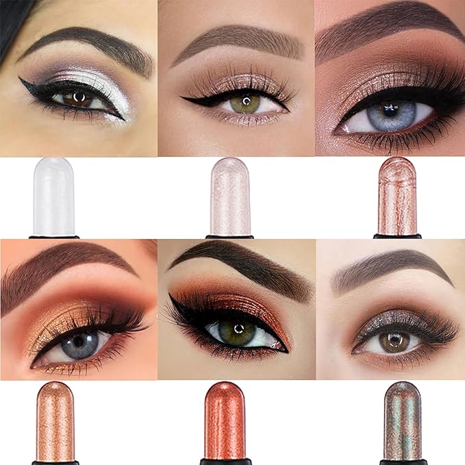 Olive Green Dual Ended Eyeshadow Stick 12 Colors Matte and Shimmer Waterproof Long Lasting Creamy Eyeshadow Pencil for Smokey Eye Natural Everyday Makeup