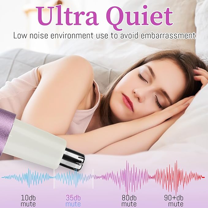 2025 Rechargeable Nose & Ear Hair Trimmer, Dual-Edge Blade Electric Clipper for Women Men, Facial & Eyebrow Hair Removal Tool, Powerful Motor, Painless, Easy to Clean (Purple)
