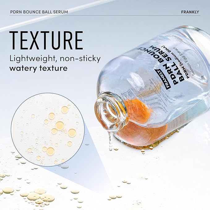 FRANKLY Salmon PDRN Bounce Ball Serum – 99% Pure PDRN Salmon DNA for Post Microneedling Recovery, Redness & Damaged Skin Repair | Glass Skin Korean Skincare | Lightweight, Non Sticky | 1.01 fl oz