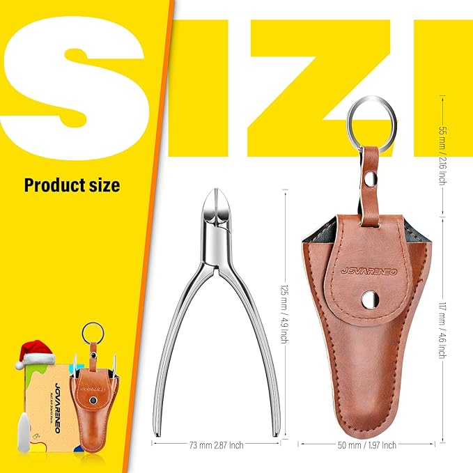 Ingrown Toenail Clippers Curved Blade Toe Nail Clippers for Thick Nails for Seniors, Hand Forged Stainless Steel Nail Clippers for Thick Toenails Podiatrist Nail Clippers for Men Women Elderly