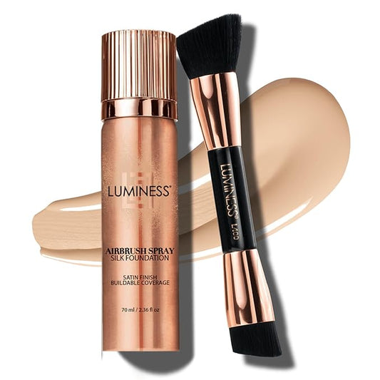 LUMINESS Silk Airbrush Spray Foundation & Buffing Brush Kit - Light Fair