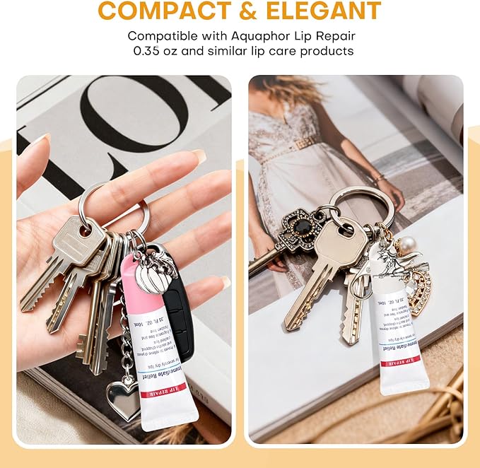2 Pcs Keychain Holder for Aquaphor Lip Repair- Polypropylene Cap Accessory - Fit Lip Balm Keychain