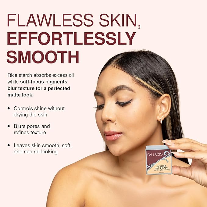 Palladio, Pressed Rice Powder, Natural, 0.26 Ounce