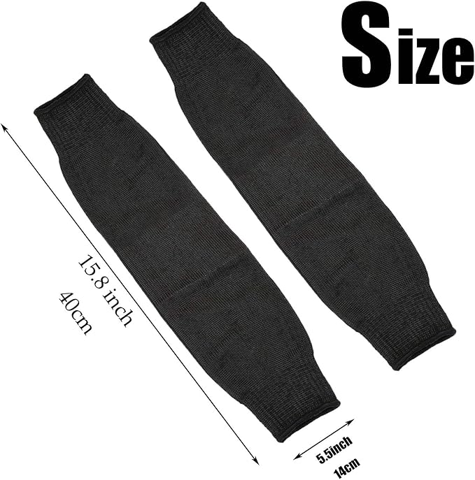 CAWANFLY Protective Arm Sleeves, Cut Heat Resistant Arm Protectors Anti Abrasion Safety Armband for Garden Kitchen Work 1 Pair (Black)