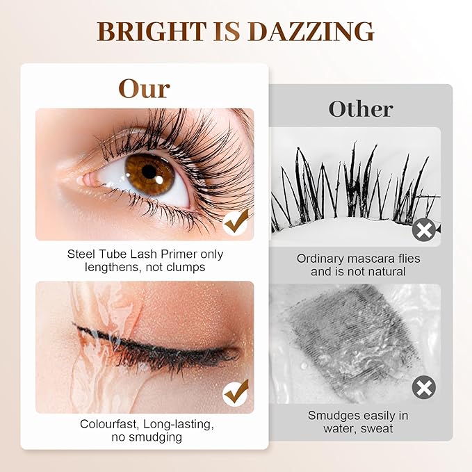 Mascara for Older Women 60 Plus, 2026 New Mascara Volume and Length for Mature Women with Thinning Lashes, Non Clumping Waterproof Long Wear (Black)
