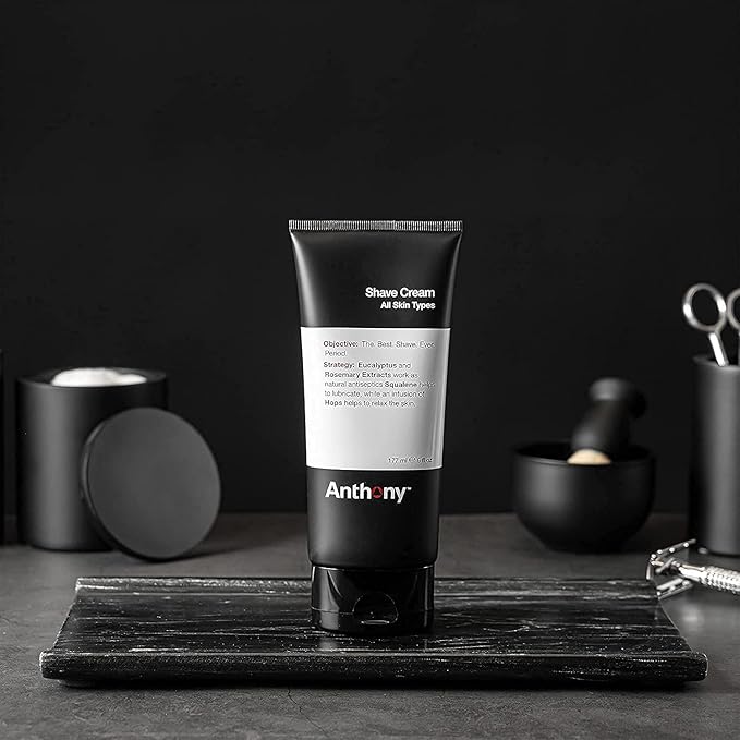 Anthony Shaving Cream Mens Sensitive Skin: Squalane, Eucalyptus, Spearmint and Rosemary Extracts, Help Soothe, Refresh, Cool, and Condition Your Skin for Shave 6 Fl Oz 2 Pack