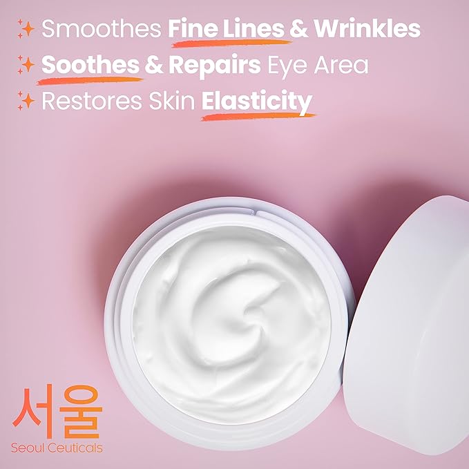 Korean Vitamin C Serum + 97.5% Snail Mucin Eye Cream Set for Glowing Skin & Youthful Eyes