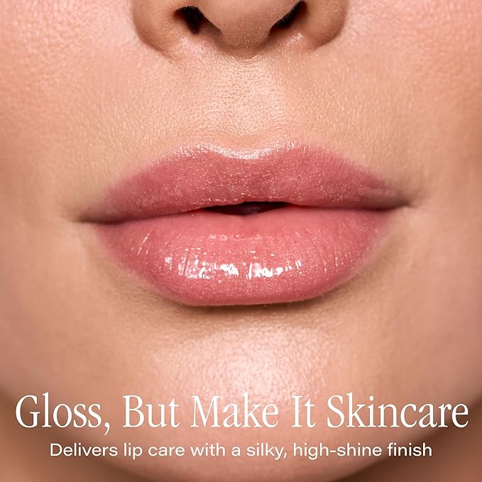 SKINN Luminous Lip Oil, Blush - Lip Care for Dry and Cracked Lips - Ultra-Light Non-Sticky Formula with Sheer Glossy Finish - Soothing Vitamin C & Manuka Honey Supports Collagen Production