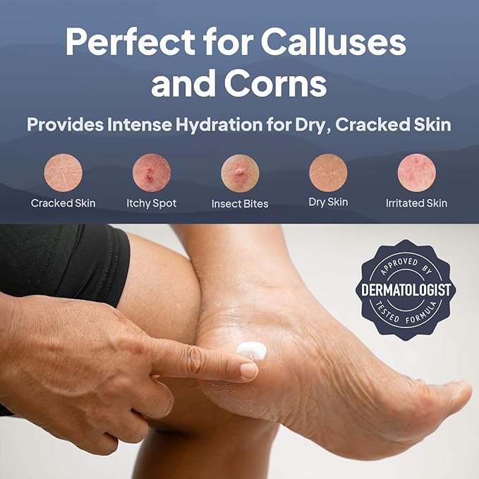 Pumice Valley 2 Pack Foot Cream for Dry Cracked Feet and Heels - Natural Moisturizer, Corn, Calluses Treatment - Skin, Body Lotion, Dead Sea Salts, Shilajit, Mountain Herbs 1.7 Oz