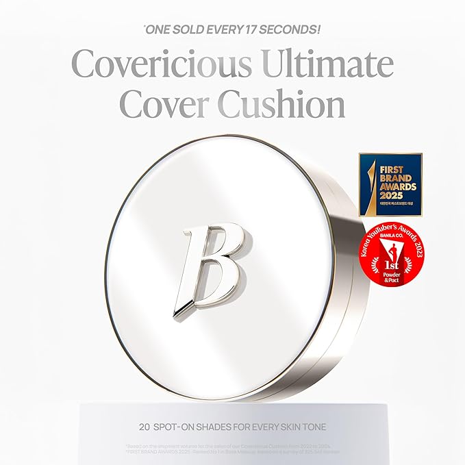 BANILA CO Covericious Ultimate Cover Cushion | Up to 100HR Long-Wear Foundation | 20 Shades for All Skin Tones | Matte & Lightweight Finish | Korean Cushion Foundation (14g / 0.49 oz), 38N CHESTNUT