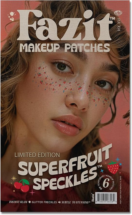 Fazit Makeup Patches - Superfruit Speckles - Glow Up Make-Up Patches - Cute Glitter Makeup Accessories for Women - Cosmetic Glitter for Face