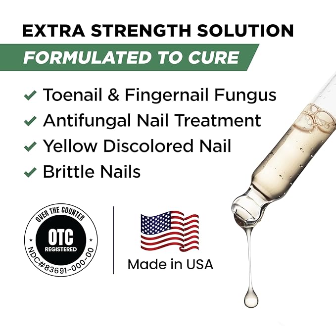 Toenail Renewal Solution Extra Strength Care for Toe Nail & Fingernails - Nail Repair Solution for broken, Discolored Nails - Renews Damaged Cracked Ingrown Toenail Made In USA 0.50 Fl Oz - 2 Pack