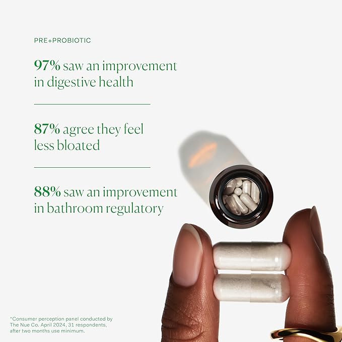 The Nue Co. Prebiotic+ Probiotic Supplement and Magnesium Ease Bundle