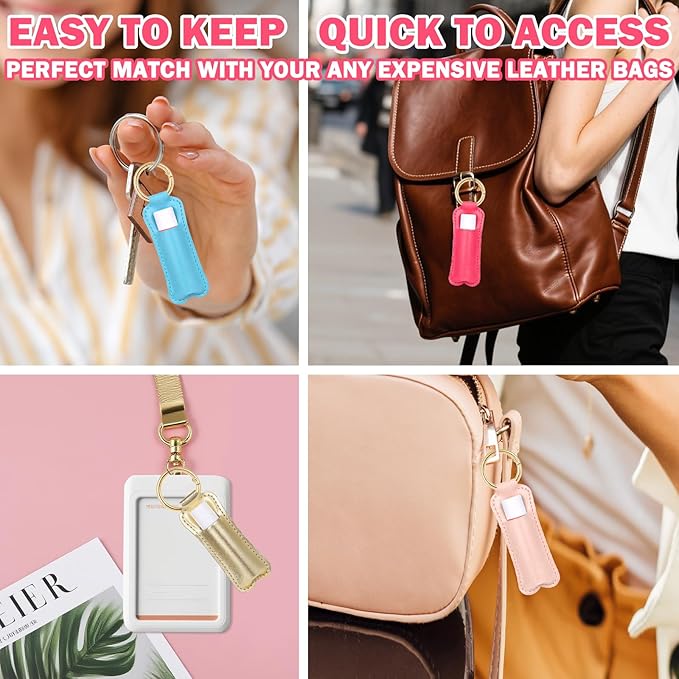 WK IEASON Lip Balm Holder for Chapstick Lipstick Sleeve Keychain,Small Christmas Gifts Stocking Stuffers for Teen Girls Women