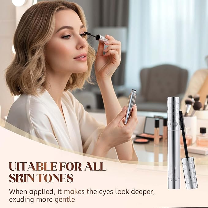 Mascara for Older Women 60 Plus, 2026 New Mascara Volume and Length for Mature Women with Thinning Lashes, Non Clumping Waterproof Long Wear (2PC Mix)