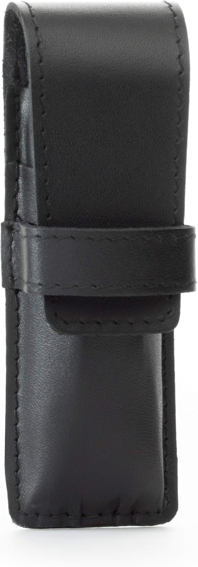 GERMANIKURE 3pc Mens Grooming Kit in Black Leather Case - Made in Solingen Germany of FINOX Stainless Steel: Fingernail Clipper, Nail Cleaner, and Sapphire Nail File