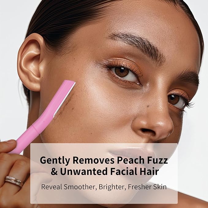 Dermaplane Razor, Face Razors for Women, Dermaplaning Tool with Microblades for Face, Gentle Facial Exfoliation, Peach Fuzz Removal and Eyebrow Shaping, Skin Care Tool for Smoother Skin, Lavender
