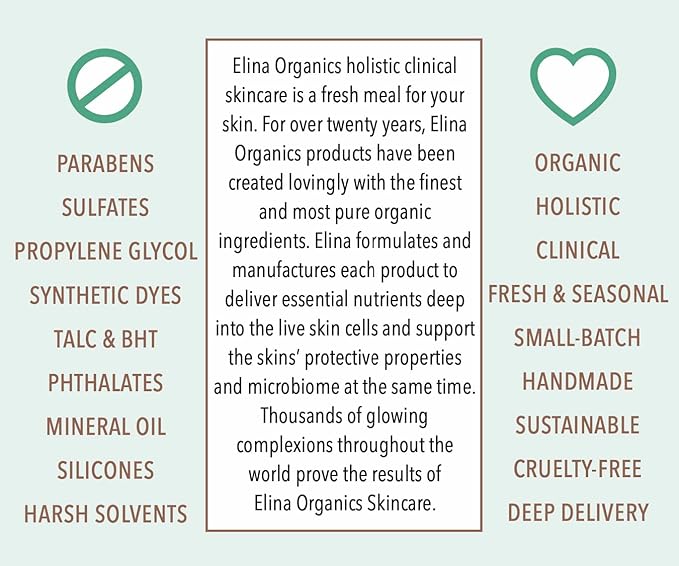 Elina Organics Oil Control Formula, 2oz – Clarifying Serum with Willow Bark, Zinc Oxide & Burdock Root – Organic, Vegan – Fights Breakouts & Balances Oily Skin