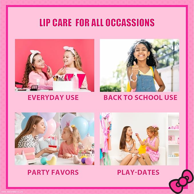 Hello Kitty Beauty Mini Train Case Set Includes Lip Gloss Tube, Lip Balm, Lip Gloss Compact for Girls Party, Sleepovers by Townley Girl