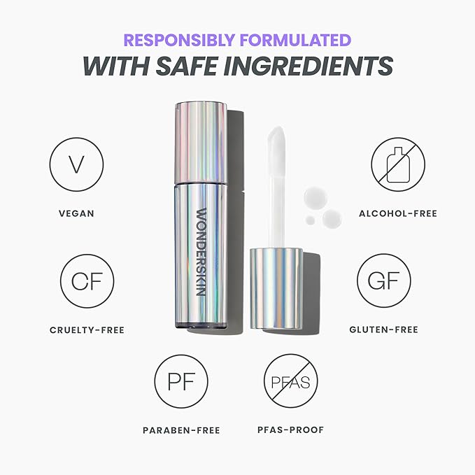 Wonderskin Lip Plumper Gloss - Lip Relapse Plumping Gloss for Fuller-Looking Hydrating, Non-Sticky High-Shine Finish