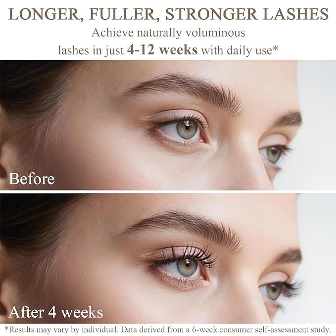 Natural Lash Growth Serum – See Visible Results in 4 Weeks | SINPIN Eyelash Serum without Prostaglandin, Enriched with Biotin, Panthenol & Peptides for Longer, Thicker Lashes, 5ML