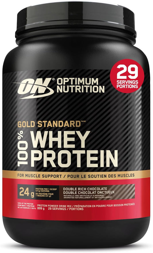 Gold Standard 100% Whey Protein Powder, Double Rich Chocolate 1.98 Pound (Packaging May Vary)