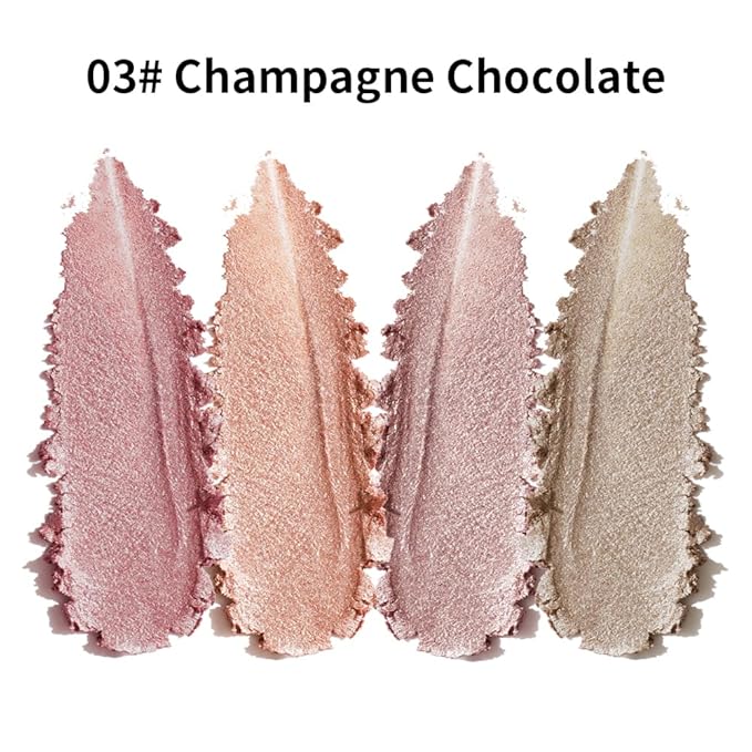 4 Color Eyeshadow Palette, Matte and Shimmer Powder Makeup, Highly Pigmented Blendable Shadows, Long-Lasting Waterproof, Natural Nude Brown Pink Shades (6#, 1 Count (Pack of 1))