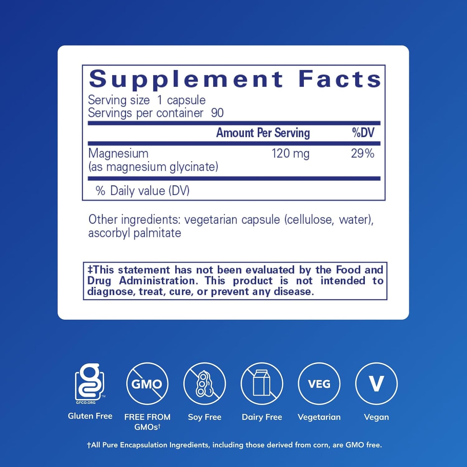 Magnesium (Glycinate) - Supplement to Support Stress Relief, Sleep, Heart Health, Nerves, Muscles, and Metabolism* - with Magnesium Glycinate - 90 Capsules