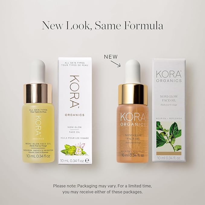 KORA Organics Noni Glow Hydrating Face Oil with Rosehip, Gua Sha Oil, Certified Organic, Cruelty Free, 0.34 fl oz