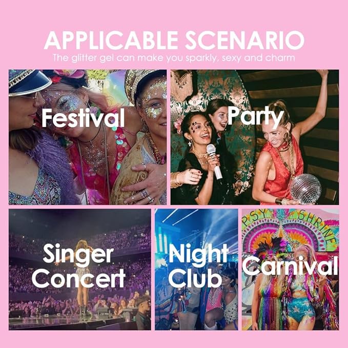 Body Glitter Stick, Sparkling Holographic Sequins Purple Costume Accessories Neon Outfit Singer Concert Music Rave Festival Makeup Glitter Stick.